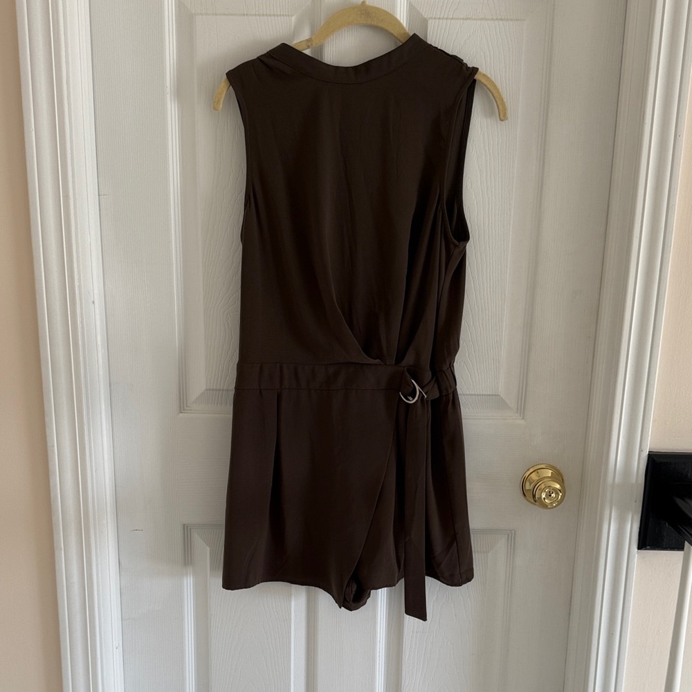 Forever 21 Brown Sleeveless Wrap Romper